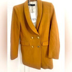 Zara Brand new long blazer camel color